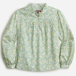 J.Crew Button-front ruffleneck popover in Liberty Colour Fields fabric - MNWT